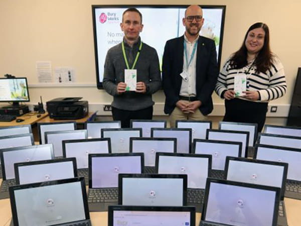 Bury Council Digital Inclusion: Students using Getech-supplied Chromebooks to access Google Workspace for Education